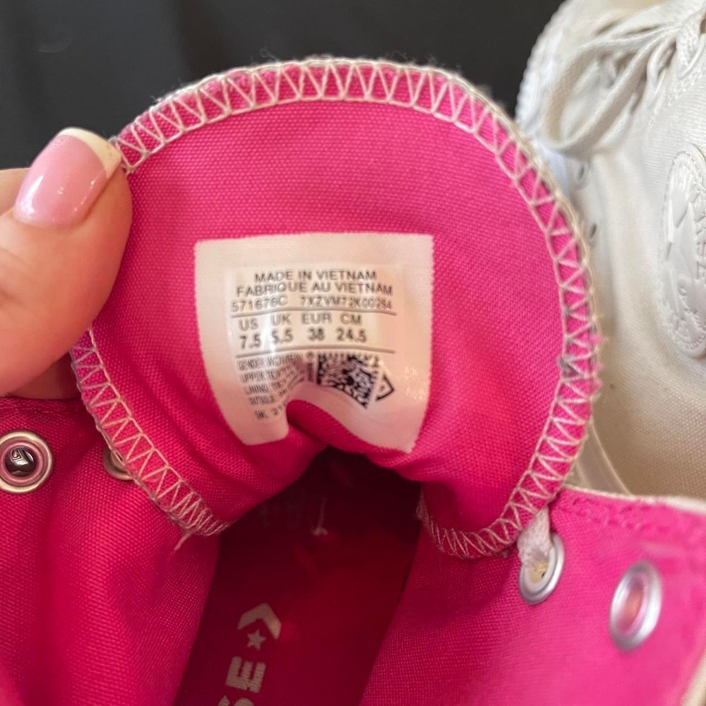 Converse Chuck Taylor All Star Lugged 2.0 White Pink High Top Platform 571676C - Picture 6 of 7